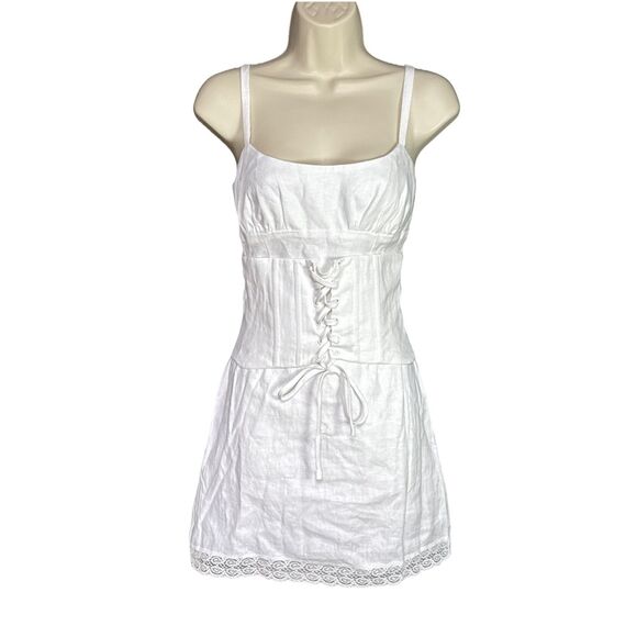 NWT Reformation Ainsley Size 2 Linen Mini Linen Dress New $248 - Picture 3 of 16